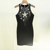 Fashion New Star Embroidery Heavy Industry Nails Tight Sleeveless Vest
