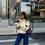 Women's ZA Autumn And Winter New Fashion Simple Leopard Fur Fur