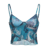 Cross Over Mesh Crop Cami TopOutfit