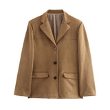 Women's ZA Autumn And Winter New Street Fashion Single-Dbutton