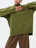 And Winter Half-High Collar Thread Sweater Solid Color Cover Loose Casual
