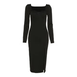 Long Sleeve Black Maxi DressOutfit