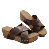 Slopes And Cool Slippers 2025 Summer New Retro Thick-Sed Fish Mouth Roman Sandals Women's Loose Cake Thick