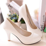 Of 2025 New Patent Leather High Heel Women's Shoes Professional OL Table Shallow Mouth Round Head Single Shoes