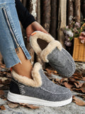 Shoes Plus Thick Hair Edge Warm Flat Cotton Shoes 2025 Autumn And Winter New Snow