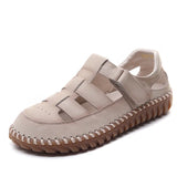 Kraft Hand-Made Retro Hollow Sandals Women 2025 Summer New Comfortable Thick-Soled Casual Roman