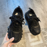 Thick-Bottomed Old Dad Shoes Women's 2025 Summer New Fashion Lace Casual Sports Single Shoes Pure Color Round Head Women's