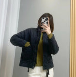 Women's Explosive Color Collar Big Pocket Collar With Belt Quilt Cotton