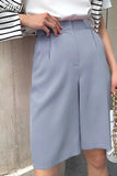 Women's Summer Shorts 2023 Long with High Waist Female Loose White Classic Knee-Length Office Wide Women's Shorts Black