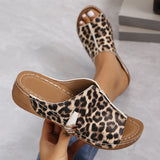 Zingj New Summer Wedge Slippers Female Sandals Thick Platform Plus Size One-Word