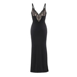 Sling Lace Dress Black Dress With Built-In Body