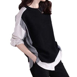 2025 Spring And Autumn Tide Design Fashionable Two Splicing Stripes Loose Leisure Long-Sleeved Shirt