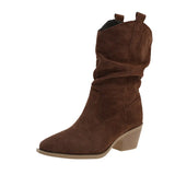 Autumn And Winter Fashion Boots Coarse And Retro Lazy Wind Chivalrous Languid Boots Piles Of Boots Meirad Pointed Women's