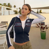 Logo Embroidered Cropped Moto Jacket-Outfit
