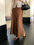 Xixi 2025 Autumn New Temperament Dingy High-Rise Half-Body Skirt Design Bag-Bumbum Fishtail Skirt