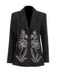 Temperament Suit 2025 Autumn New Fashion Niche Splicing Nail Drill Flower Senior Sense Blazer