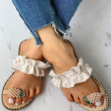 Size Large-Size Women's Shoes 2025 Summer New Pineapple Water Drill Cool Slippers Women Wear Flat Beach