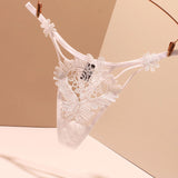 Trousers Female Water-Soluble Flower Perspective Sexy No-Scarred Seduction Summer 2025 New Low-Rise Hot Trousers