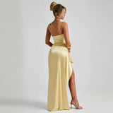 Summer New Collar Open Fork Women's Sexy Body Dressing Dress