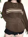 Vintage Three Striped Pullover Sweater-Outfit