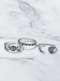 Vintage Sun Moon Star Ring Set- Outfit
