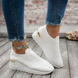 Women's Shoes In The Spring And Summer Of 2025 New Flying Mesh Shoes Children Leisure Sports Slopes And Thick-Soled Single