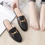 New Round-Headed Slippers Women Without Heel Half-To-Head Out Of The Head Muller Shoes Size