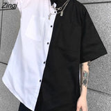 Shirts Women Harajuku Chic BF Style High Street College Teens Tops All-match Stylish Pocket Popular Ladies Clothing