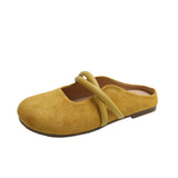 Bottom Bag Head Half Slippers Women Wear 2025 New Spring Flat Bottom Lazy One Foot Half To Birken