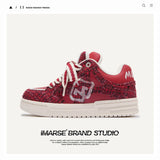 Year's Eve Version Of The Snake Year Limited To Original Designer Bread Shoes Men's Fashion Shoes Red Men's