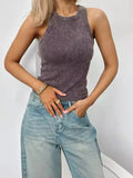 Seasons Simple And Solid Color Thread Lady Small Vest Sports Leisure Daily Bottom Wearing Spring And Summer Can