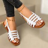 Hollow Flat-Bottomed Side Sandals Women Breathable Low-Tlip With Beach Cool Slippers