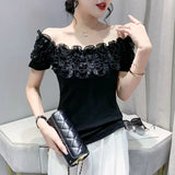 Sexy High Quality Cotton Ruffled Shirt Women Tops Short Sleeve Blouse 2023 Slim Blusas Chic Top New Blouse Clothes