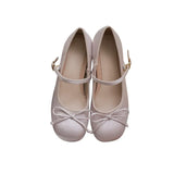 Zingj Satin Bow Mary Jane Shoes Spring Ballet With Retro Lolita Thick Heel Cheongsam With Skirt Single