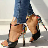 Yard Size Women's Shoes Fine Heel Ultra-High Heel Buckle Fish Mouth Sandals Women
