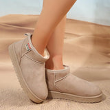 Short-Snow Boots Women 2025 Winter New Round Head Plus Velvet Thick Warm Flat Cotton