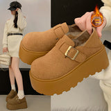 Women's New Vintage Vintage Retat One-Legged Lefu Shoes Round Headed Cotton Shoes In The Autumn And Winter