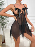 Sex Lingerie Sexy Mesh Yarn Perspective Pyjamas Women's Sling Skirt Lace Tau
