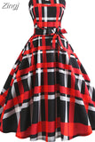 Women Summer Elegant Halter Sexy Party Dress Casual Floral Print Vintage Swing 50s 60s Retro Rockabilly Dresses