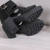 Heel Thick Heel Roman Sandals Female 2025 Summer New Platform Fashion Versatile Fish Mouth Hollow Sandals Plus