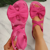 Bow Flat-Soled Sandals Women Soft-Soled Cloth Loose With Beach Cool Slippers