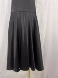 Sheath Backless Travel Vacation Black Satin Beach Dress Long Dress
