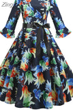 Vintage Christmas Women Petal Sleeve Elegant Party Clothes Ladies Casual Winter Midi