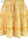 Chiffon Shorts Skirt Women Fashion Korean High Waist Floral Print A-LINE Mini Skirt