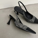 Fragrant French Sharp High-Heeled Women 2025 Summer New Color Wear Temperament Fashion Bag Head