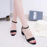 Women's Thick Heel High Heel Women's Fashion Sandals Summer Buckle Shoes 5 Cm