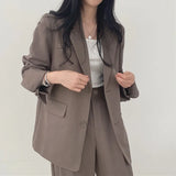Zingj And Autumn New Blazer Female British Wind Casual Versatile Blue Small Medium Long Suit
