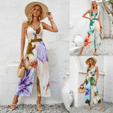 Fashion Casual Hot Selling Women's 24 New Print Strap Hollow Out Jumpsuit Trend Women's