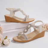 New Flat Bottom Heel Sandals Women Fashion Water Drill Beach Sandals Bohemian Women's