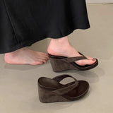Thick Bottom Heel High Heels Roman Sandals Height Leopard Tlip Flops Drag Women Wear